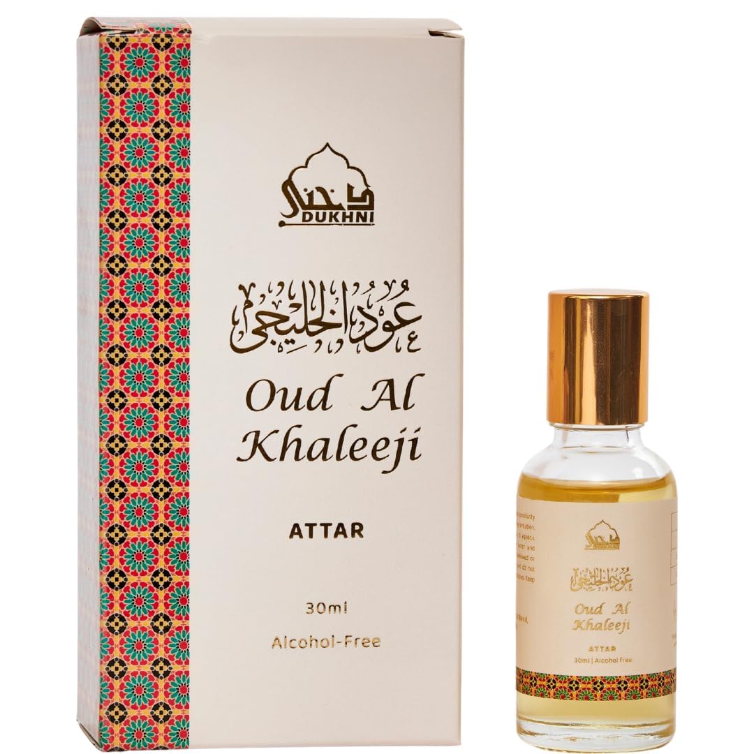 Oud Al Khaleeji Attar Oil 30ml Zesty Oud Aroma | Muslim Gifts | Arabian Oudh Attar Perfume Oil for Men & Women | Non-Alcoholic, Long Lasting, Vegan, Travel Friendly Rollerball Perfume