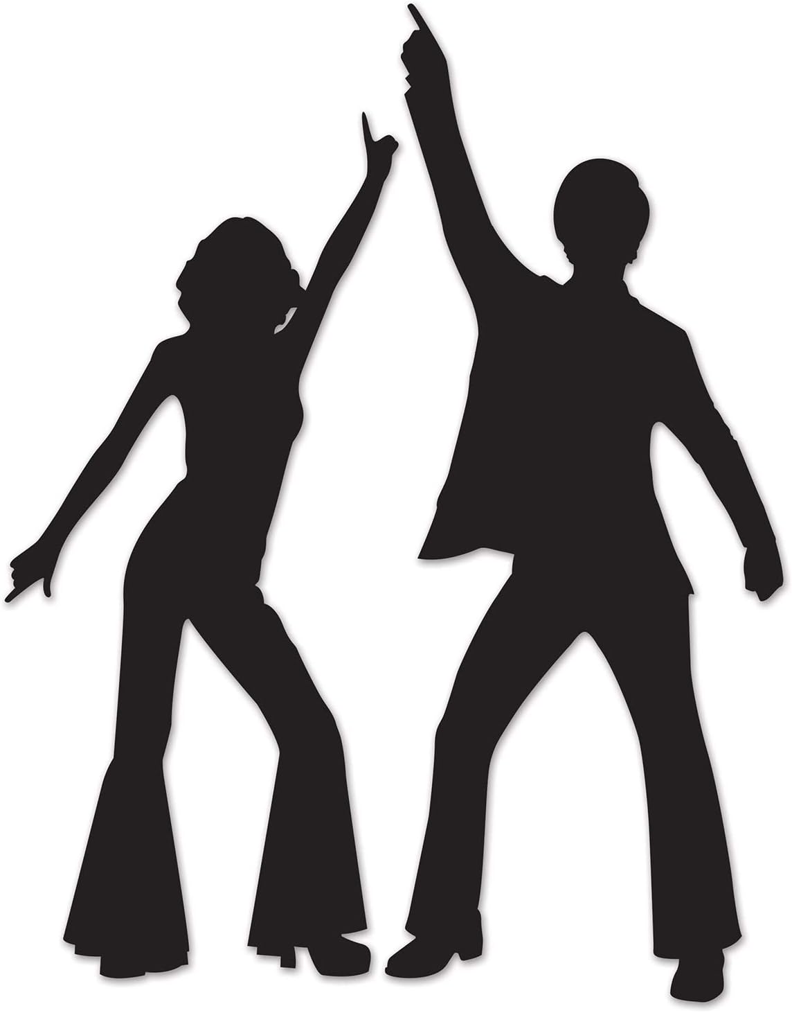 Beistle Disco Silhouettes, 32.75" and 36.5", Black, 54618, 32.75" x 36.5"