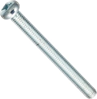 Steel Pan Head Machine Screw, Zinc Plated, Meets JIS B1111, 3 Phillips Drive, M6-1 Thread Size, 60 mm Length, Fully Threaded, Imported (Pack of 10)