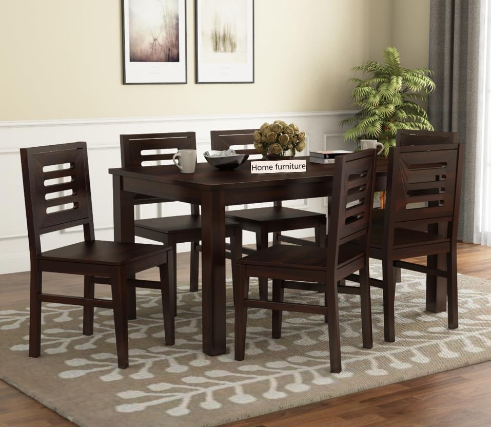 Home furniture Wooden Dining Table Set 6 Seater | Six Seater Dinning Table with 6 Chairs for Home and Restaurants | Dining Room Sets for Home and Restaurants | Dining Set | Walnut Finish (B0CTMLGDFQ) Amazon Price History, Amazon Price Tracker