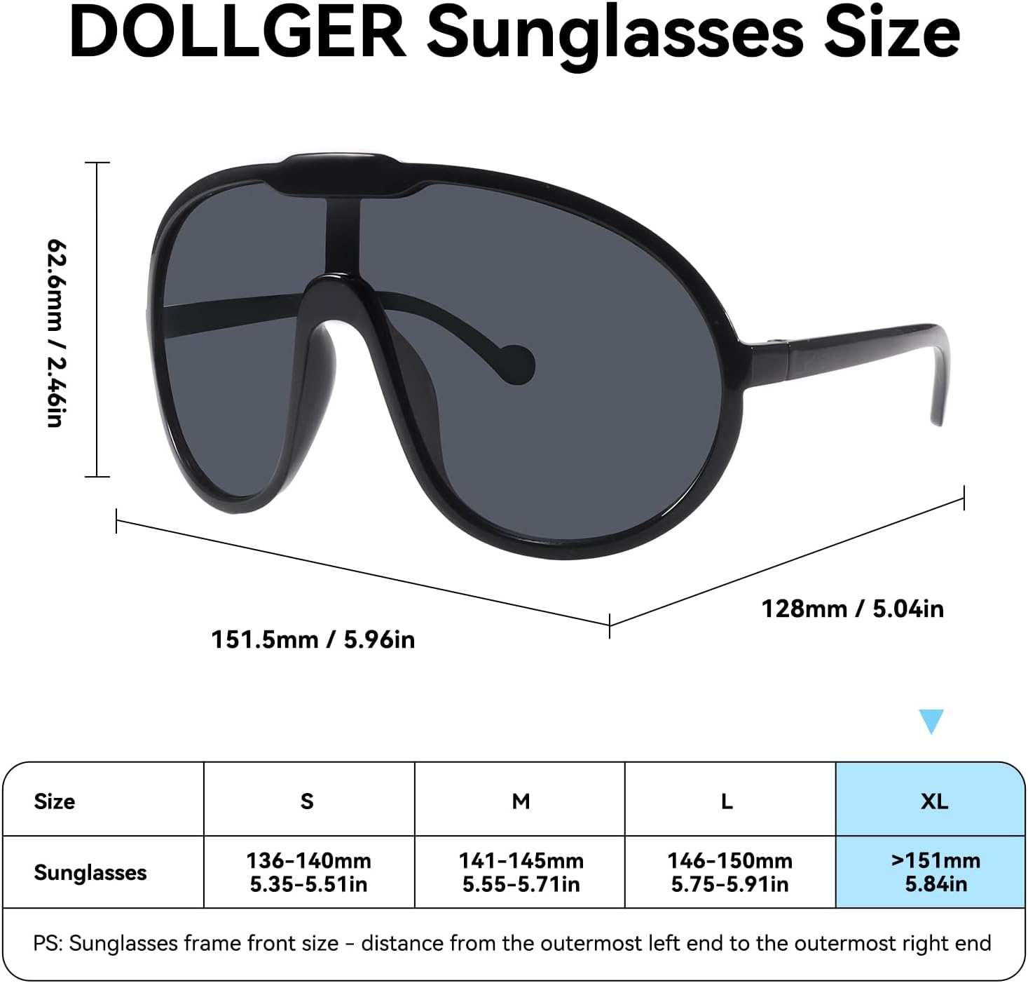 Dollger Oversized One Piece Sunglasses For Women Fashion Men Wrap Around UV400 Shield Goggles - Image 5