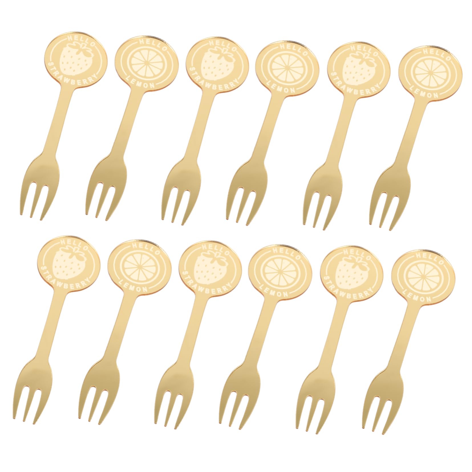 Garneck Cute Mini Acrylic Forks 12pcs Fruit Forks Simple Shape for Snacks Desserts