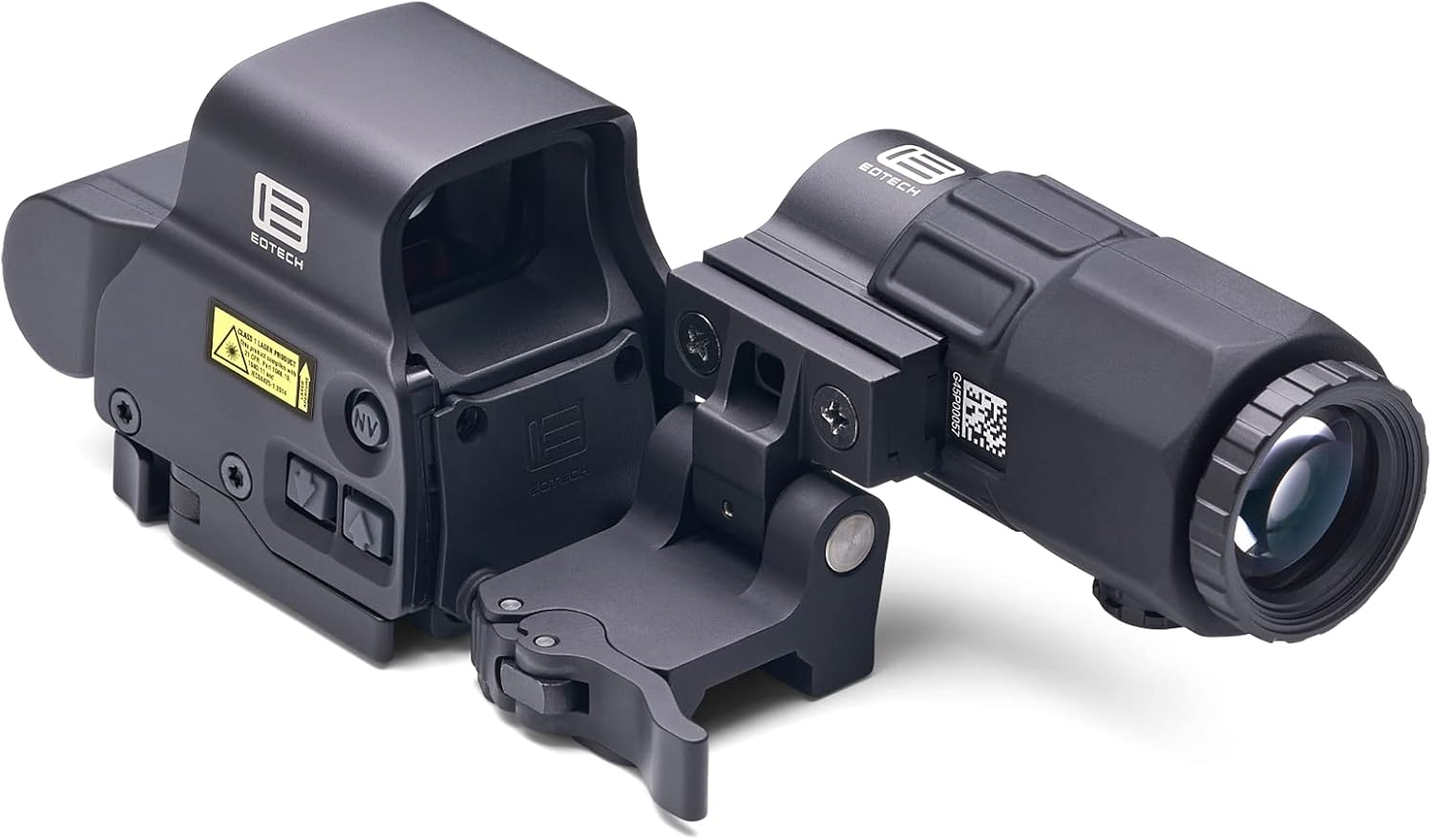 HHS V Holographic Hybrid Sight - EXPS3-4 with G45 Magnifier, 5 Power Magnifier with Quick Disconnect, Switch to Side (STS) Mount in Black