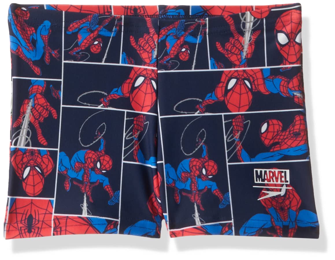 Speedo Tots Marvel Spiderman Aquashort Swimwear - Navy & Lava Red-image-40