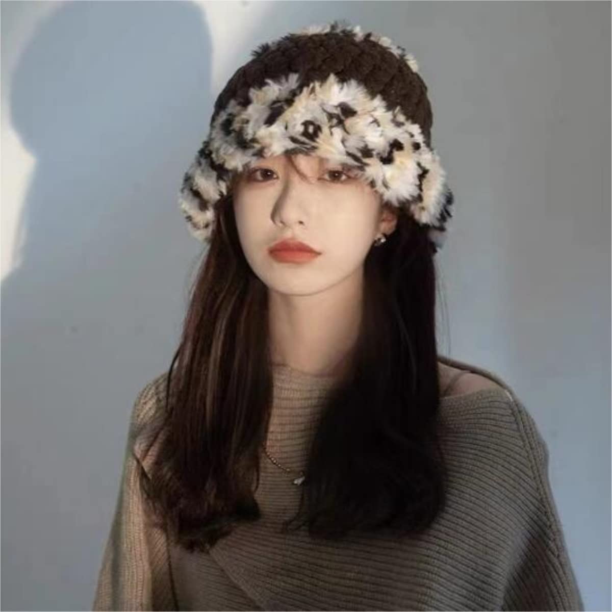 Czapka Beanie Czapka Zimowa Damska Dziewczęca Dzianinowa Czapka Robiona Na Drutach Czapka Rybaka Ciepła (jak pokazano Jeden Rozmiar)