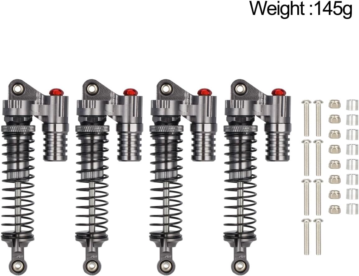 Aluminum Adjustable Piggyback Shock Absorber Oil Damper for Axial SCX10 Capra Wraith TRX4 TRX6 D90 Tamiya CC01 HSP HPI 1/10 RC Crawler Accessories Upgrade Parts
