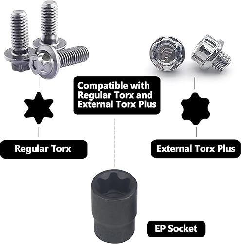 Miniatura 4 de Juego de llaves Torx Plus externas de 6 puntos EP Socket EP4, EP5, EP6, EP7, EP8, EP10, EP11, EP12, EP14, EP16, EP18, EP20, EP22, EP24, EP26, EP28,