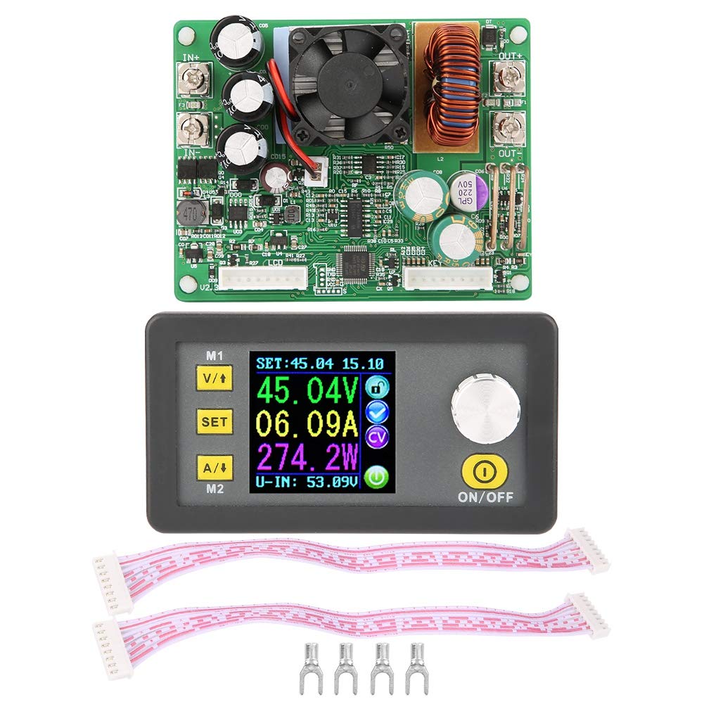 Step Down Module, Power Buck Module with Display Module, Programmable Control, 10 Preset Values, High Precision Step Down Module for Industrial and Do-It-Yourself Electronics Projects(D020)