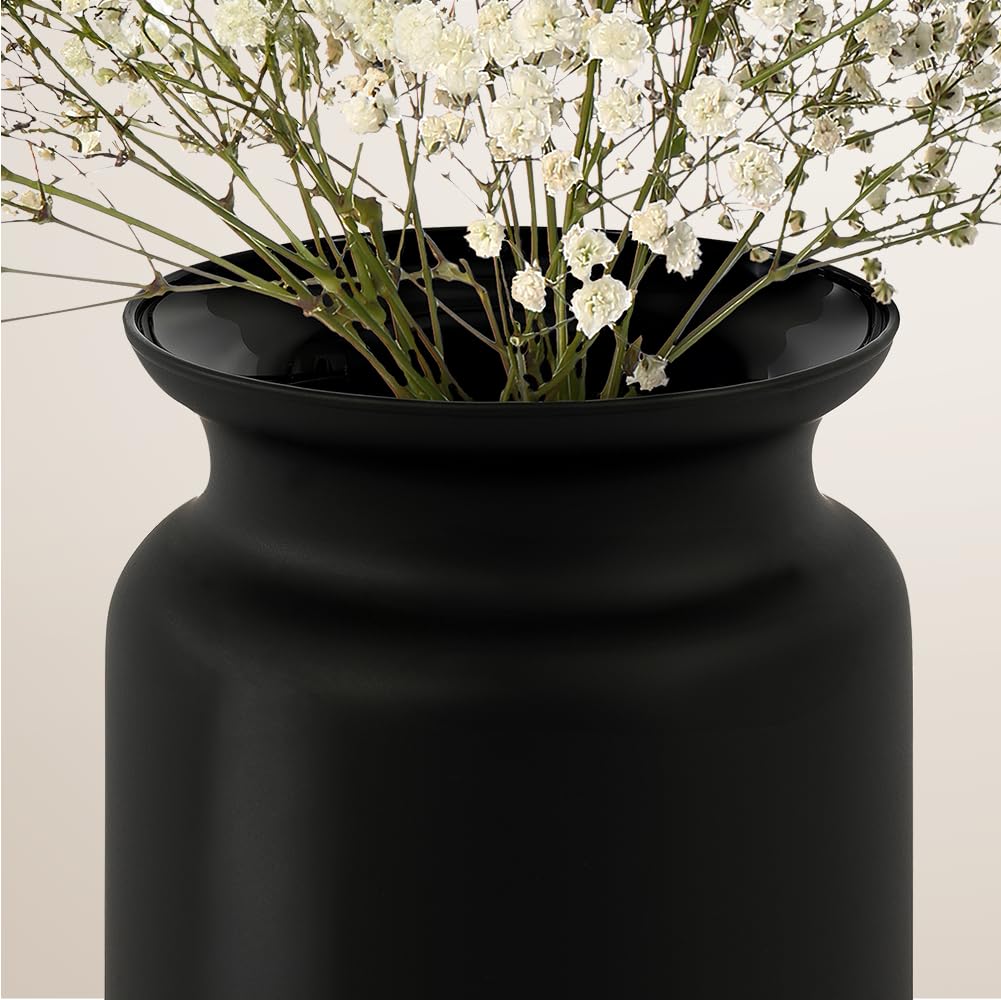12er-Set schwarz-Matte Tischvasen im XL-Format - Vasen aus Glas | Elegante Blumenvase für Tischdeko in Hotel, Büro und Gastronomie - modern & stilvoll für Restaurant und Event