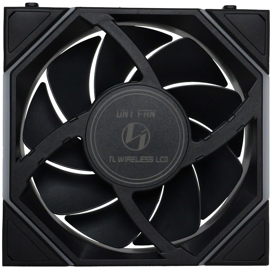 Lian Li UNI FAN TL Wireless LCD PC Fan 120mm RGB – 3-Pack Gaming PC Fans Black | PWM Fans - 26 ARGB LEDs - Up to 1,900 RPM - Daisy Chain - High Airflow - Low Vibration - Silent - Infinity Mirror