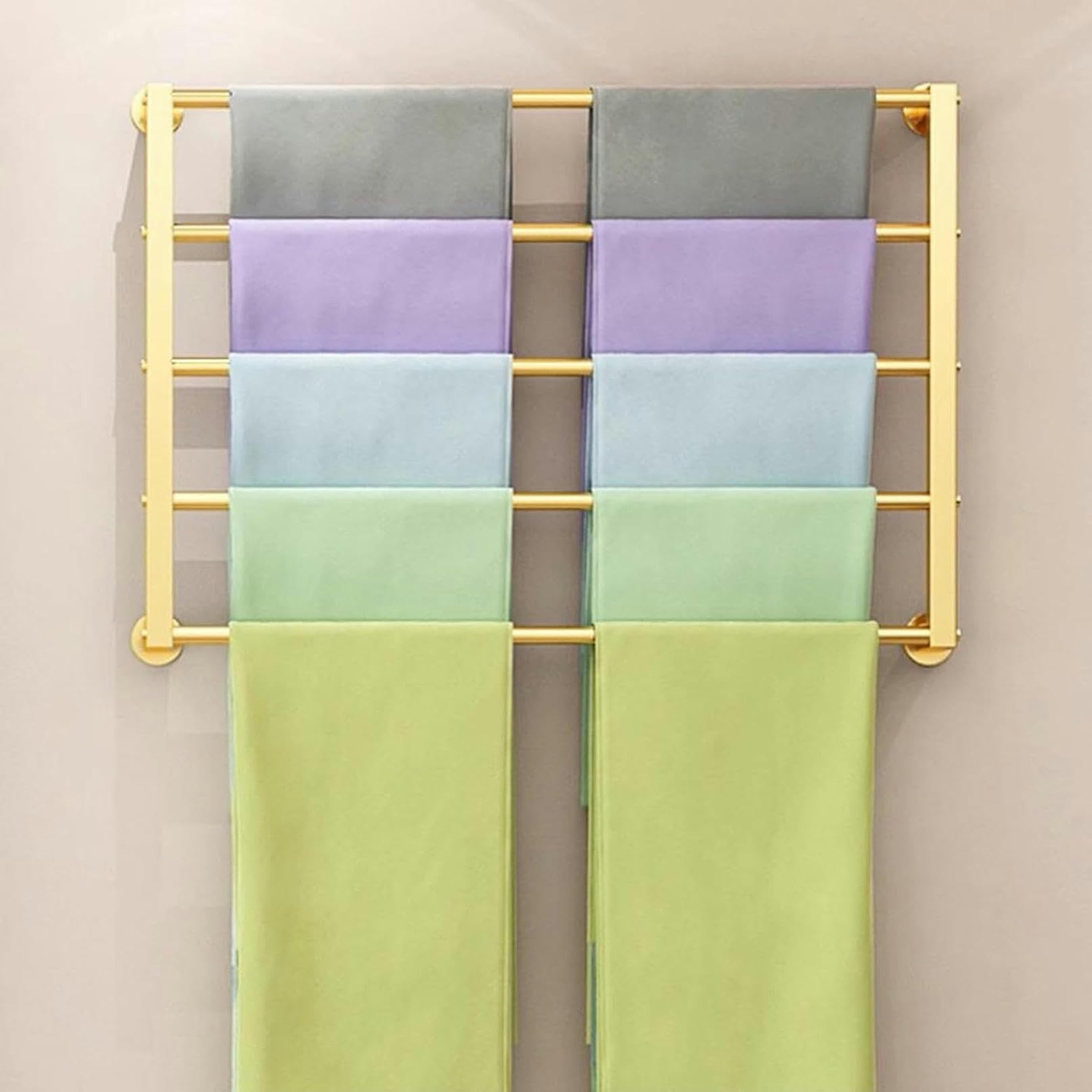 Soporte de exhibición para colgar en la pared, estante de metal para guardar pañuelos, corbatas, pañuelos de seda, toallas, organizador de papel de regalo que ahorra espacio, soporte para cintas