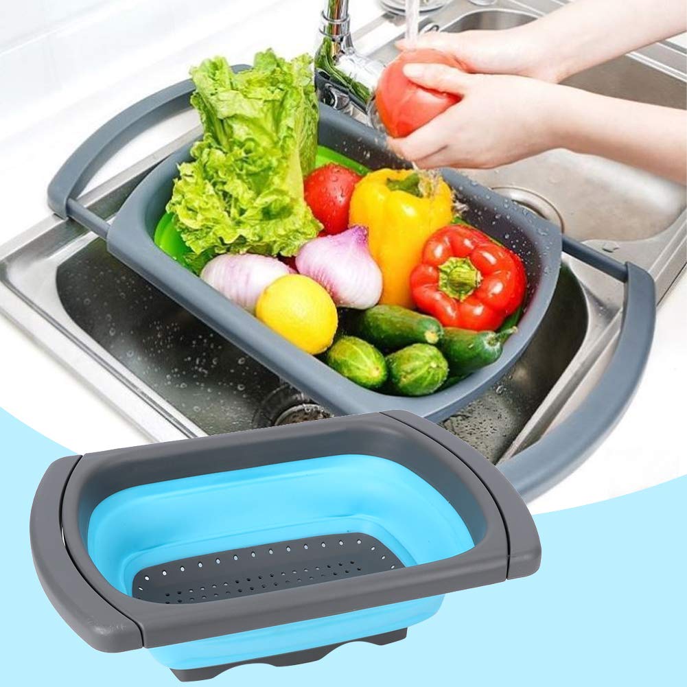 Passoire Pliable En Silicone Alimentaire – Grand Modèle 21 Cm Avec Poignées, Idéale Pour Pâtes, Légumes, Fruits Et Salades