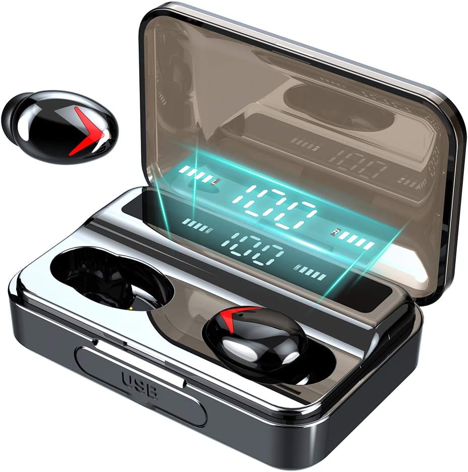 New - Model Wireless Headphones, Bluetooth 5.0 Headphones 130H Playtime, IPX7 Waterproof, True Wireless Earbuds Earphones with HD Deep Bass, Low Latency, Touch Control, Smart LCD Digital Display