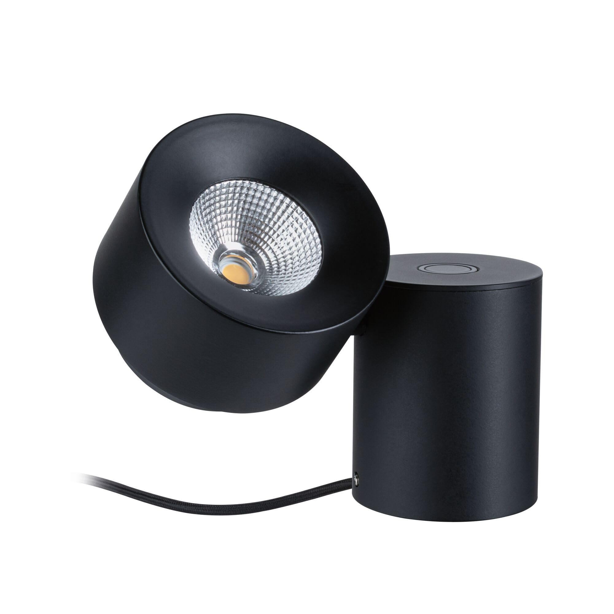 Paulmann 79776 LED Tischleuchte Puric Pane 3-Step-Dim incl. 1x3 Watt dimmbar Tischlampe Schwarz Metall, Kunststoff 2700 K