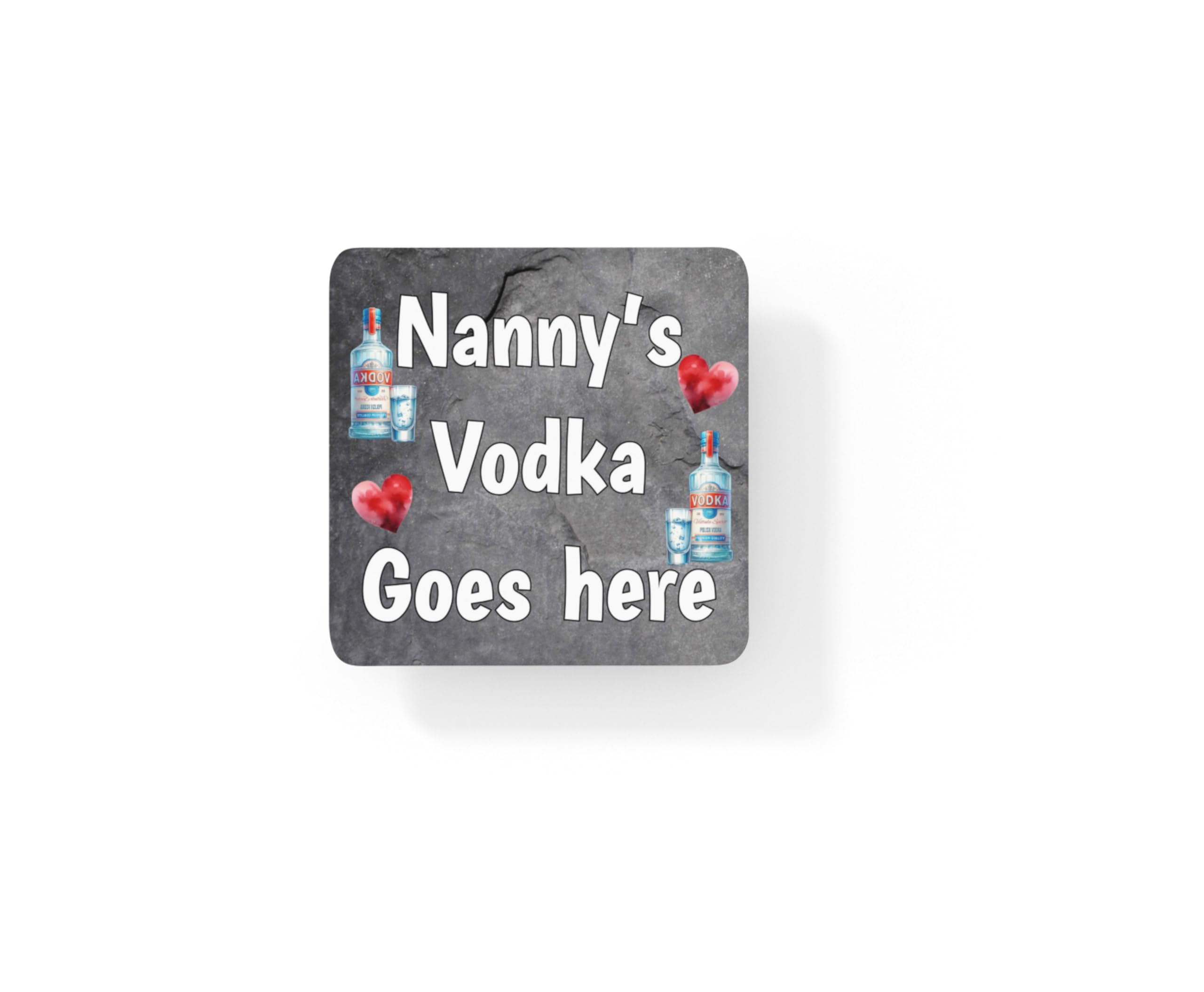 Decalarama Multicolor Nanny Vodka Coaster – Nanny's Vodka Goes Here - Novelty Cork Gift - Fun Birthday