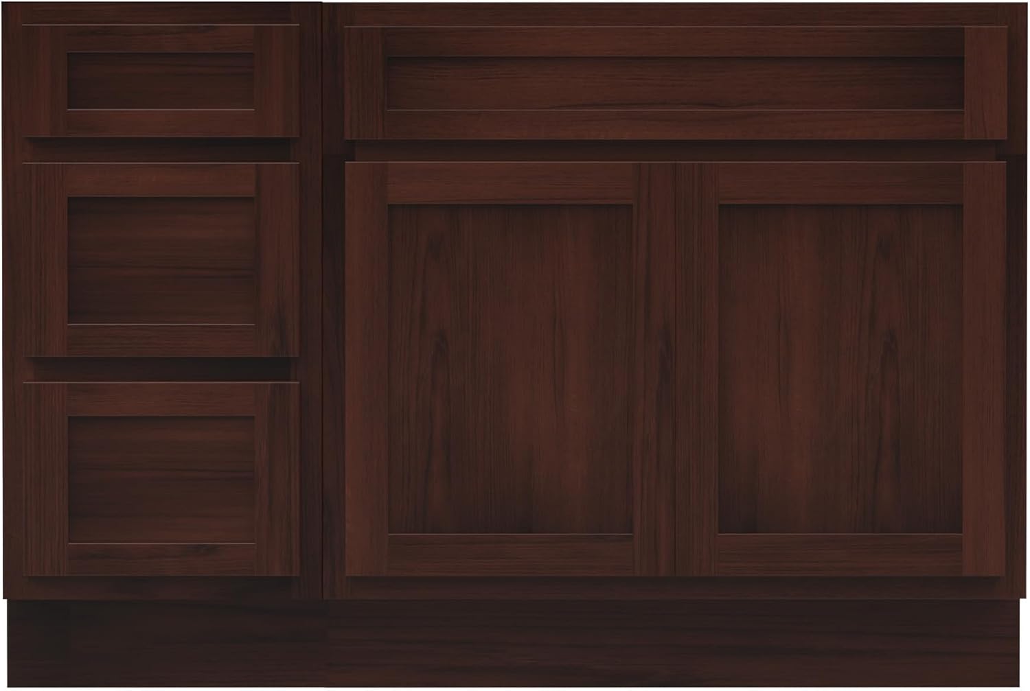 Vanity Art 48 inch Bathroom Vanity with Double Shutter Door, Wood Bathroom Vanity Cabinet with Soft Closing Shaker Drawer, Sturdy Floor Mounted Storage Cabinet Organizer for Bathroom, VA4048-3-B