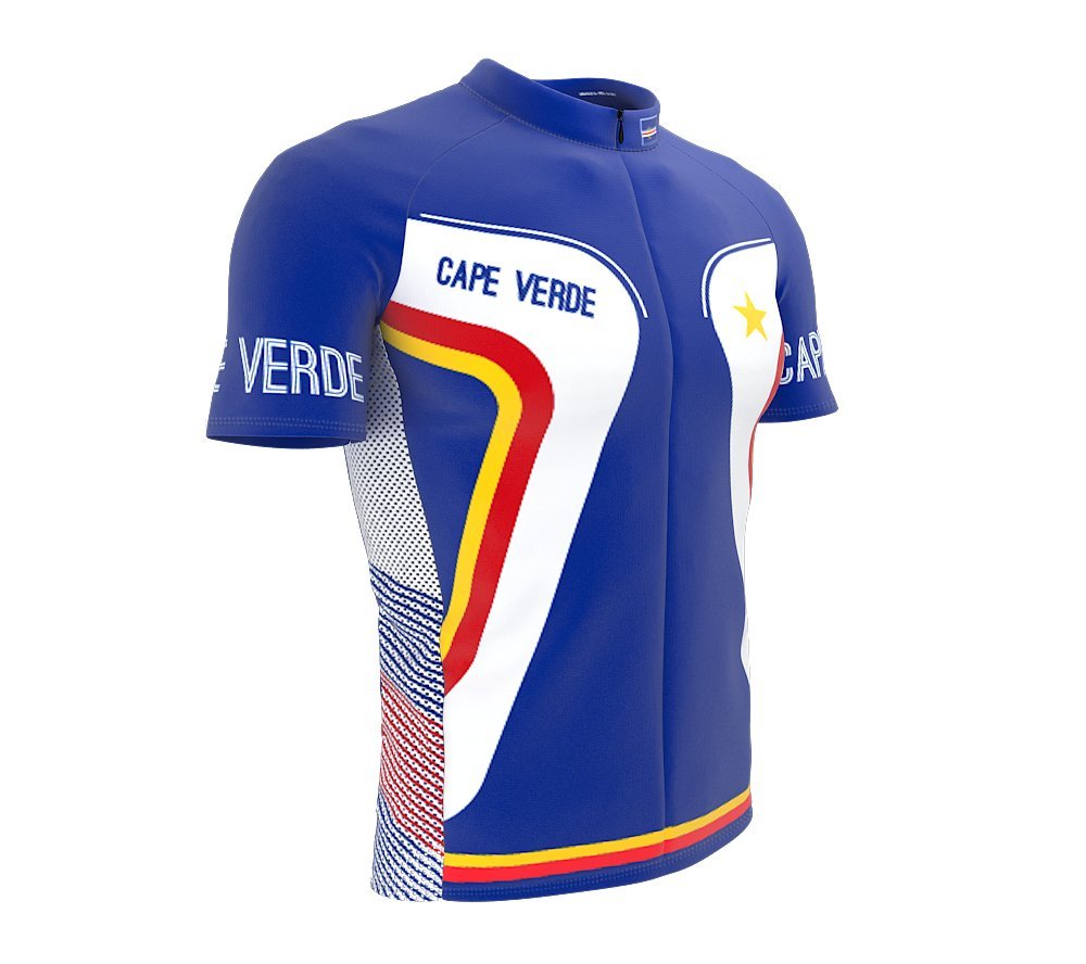 ScudoPro Cape Verde Full Zipper Bike Short Sleeve Cycling Jersey for Men - Size L