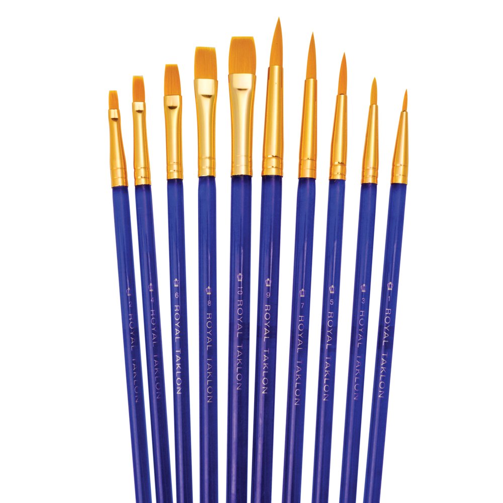 Royal & Langnickel Multicolour Paintbrushes, Taklon Set, Blue, Nylon, Large