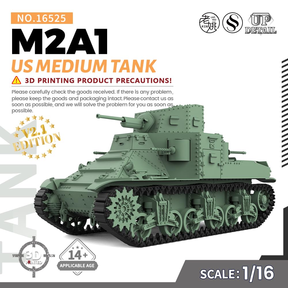 MRY-SFW LF16525 – Kit Modellino Militare 1/16 – Carro Medio USA M2A1