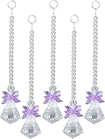 Vista 5 de rockcloud Prisma de cristal transparente colgante de cascabel, decoraciones de festividades, adornos para árbol de Navidad, atrapasoles, recuerdo