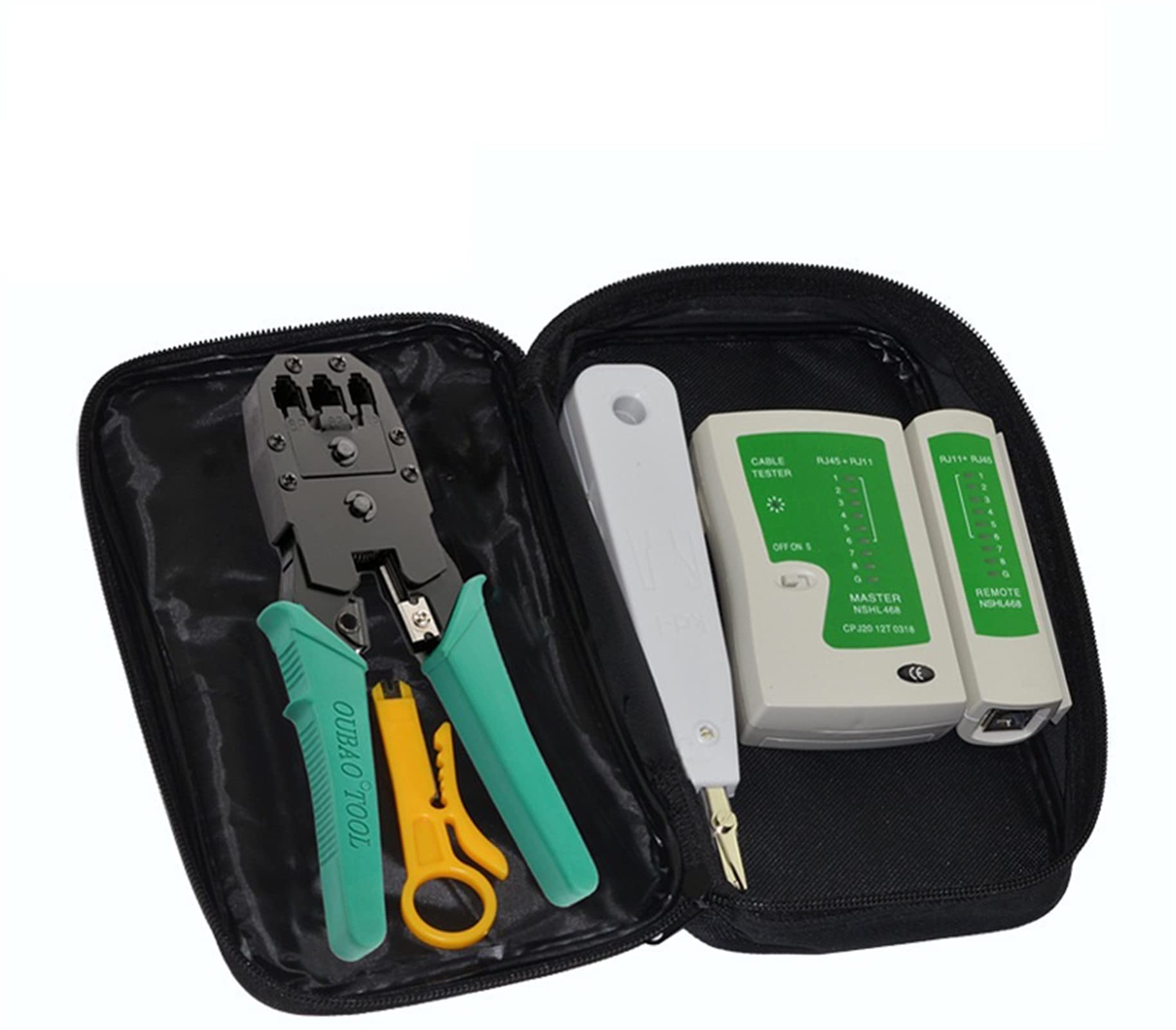 Juego de herramientas de red Herramienta de cableado RJ45 Línea Tester Line Line Finder Herramienta de engarce Para Ethernet y teléfono