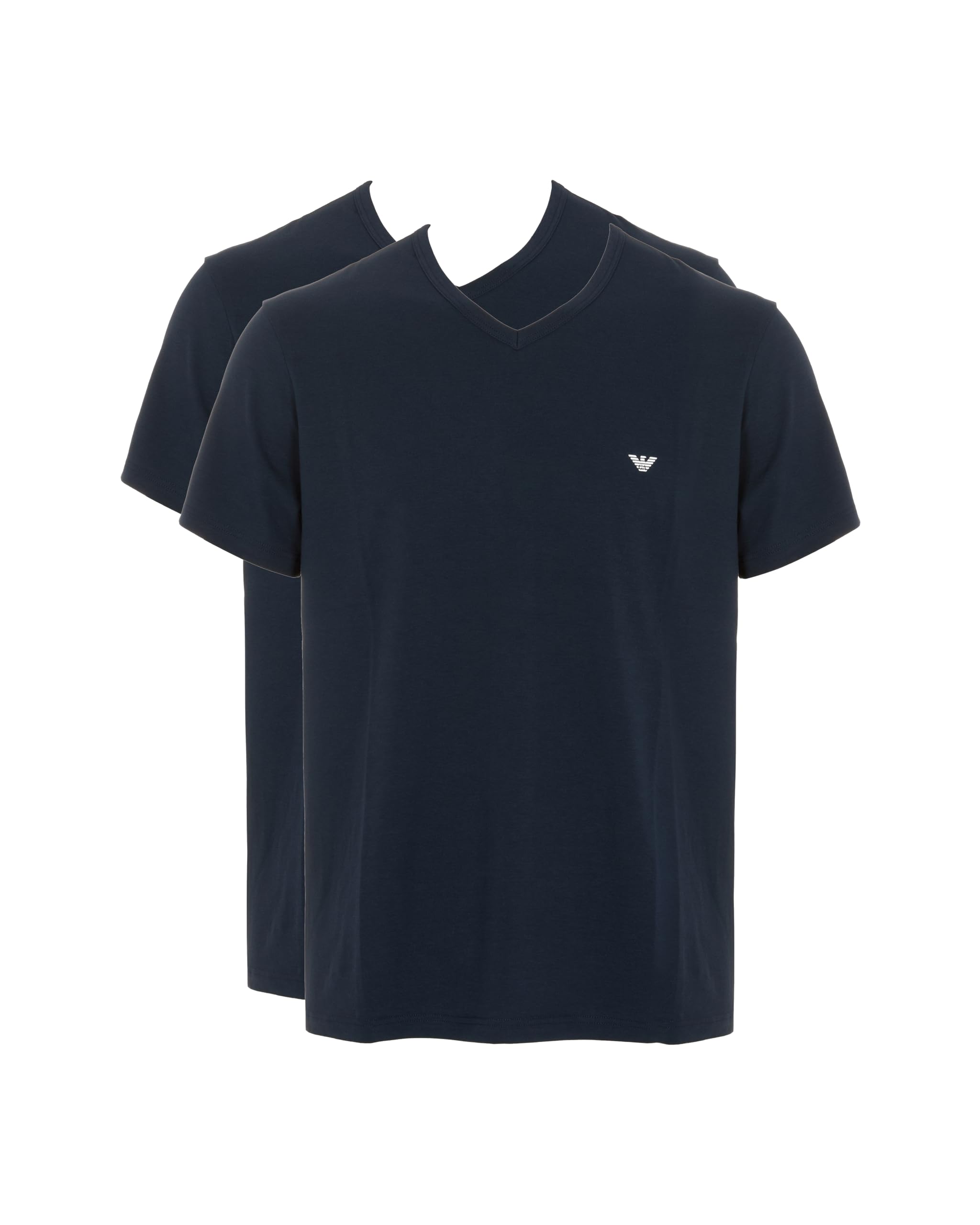 Emporio Armani Man's Core Logoband 2-Pack V Neck T-Shirt, Blue, M, Regular