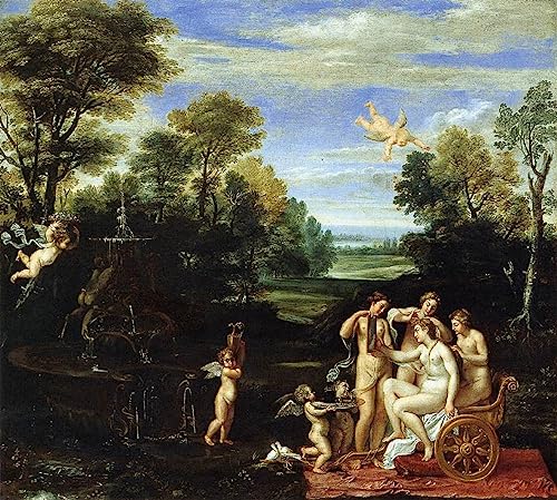 Toile paysage la toilette de Vénus d'Annibale Carracci 60x90cm pour salon