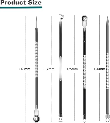 Miniatura 2 de HaimiLiya Pimple Popper Tool Kit-4 Pcs Acne Needle Tools Set- Blackhead Comedone Whitehead Popping Remover Tool for Nose Face Skin Blemish Extractor