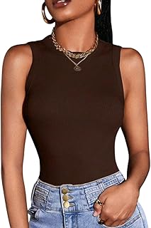 توب قصير من فور اتش للنساء، بقصة عادية، بدون أكمام، مصنوع من قماش إيلاستيك ريبد، متعدد الألوان