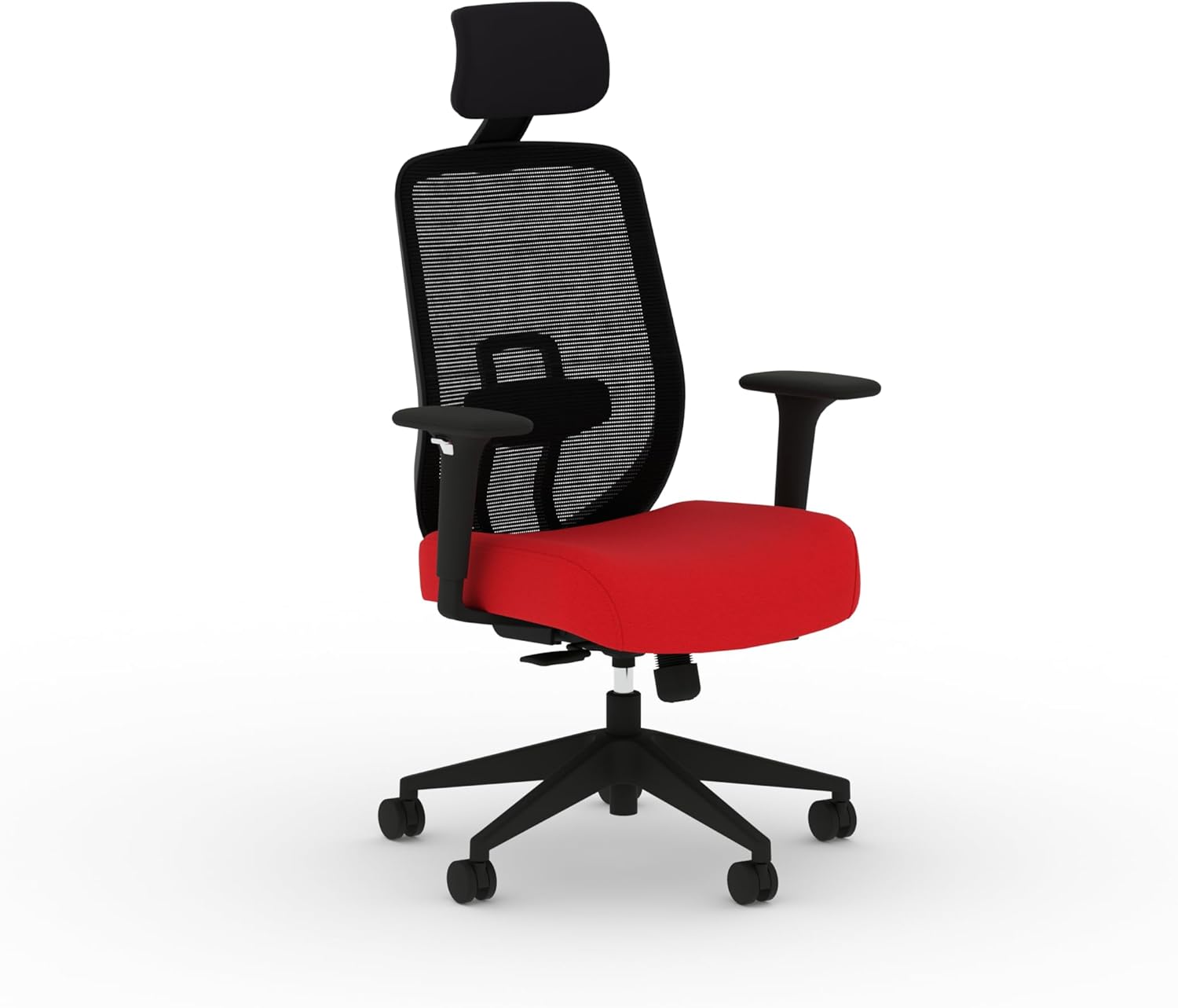 HON Altern Ergonomic Office Chair with Headrest, Arms, Wheels, Foam Cushion Seat, Mid Back Home Office Desk Chair Comfy, Gaming Chair, Height Adjustable Arms, Synchro-Tilt, Black Frame, Ruby