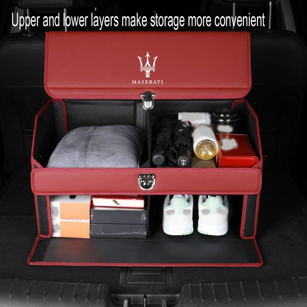 マセラティ グレカーレ 2022 2023 2024 2025用多機能大容量トランクオーガナイザー、防水・防滴仕様、旅行や普段使いに 車のトランク収納ボックス  用マセラティ グレカーレ 2022 2023 2024 2025滑り止め折りたたみ式収納ボックス多目的収納 Maserati グレカーレ  Grecale ... 車のトランク収納ボックス 用マセラティ グレカーレ 2022 2023 2024 2025滑り止め折りたたみ式収納ボックス多目的収納