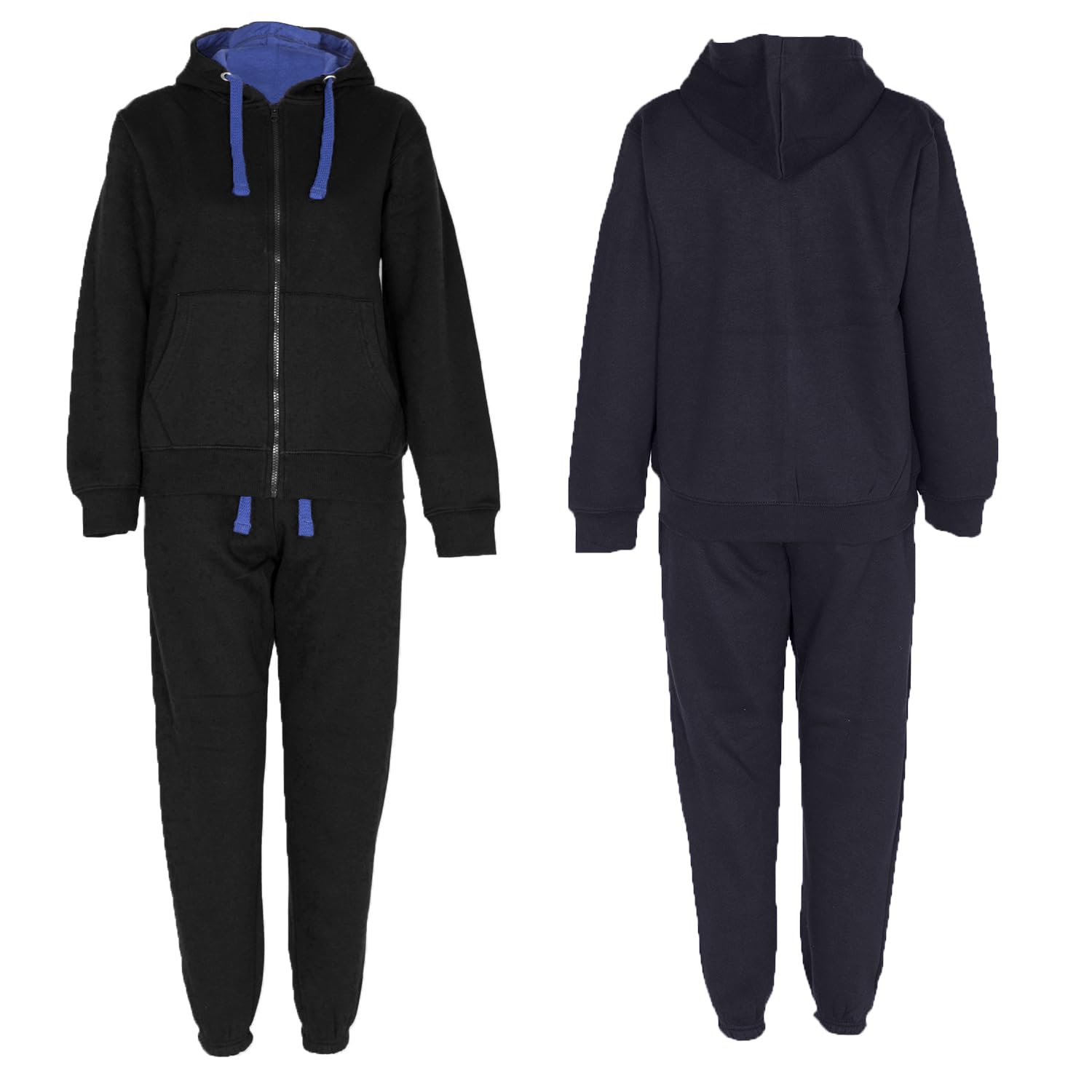 NOROZE Conjunto completo de chándal de forro polar para niños y niñas, con capucha, parte inferior