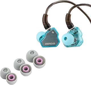 Linsoul 7Hz x Crinacle Zero:2 Updated 10mm Dynamic Driver in Ear Monitor(Blue) + Kiwi Ears Flex Earbud Tips, 3 Pairs, S/M/L Size