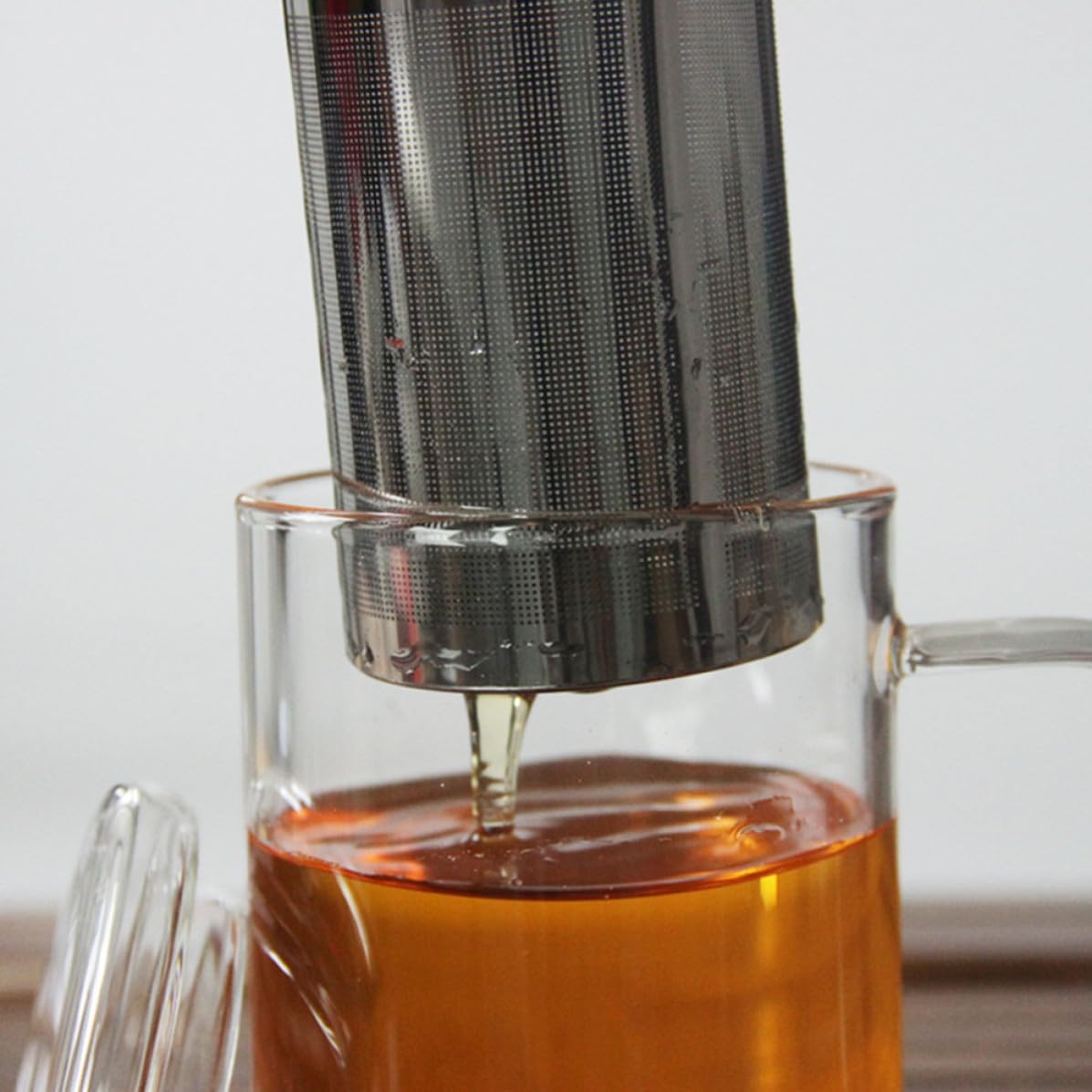 Kubek do herbaty z pokrywką ze stali nierdzewnej, przenośny szklany kubek 350 ml do biura i szkoły, mocna i solidna konstrukcja, idealny dla miłośników herbaty