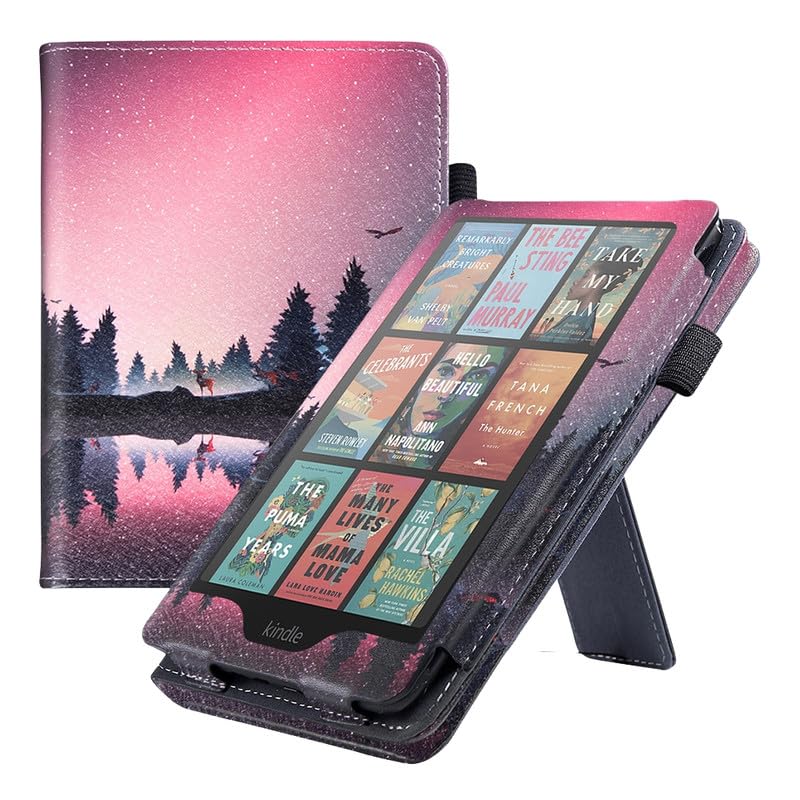 ANGEER® PU Leather Smart Flip Protective Case Cover | Suitable for 12th Generation Kindle Paperwhite E-Readers | Pink-image-46