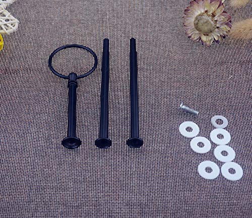 Wowlife Metal 3 Tier 13 Inch Cake Stand Handle Cake Plate Stand Centre Handle Fittings - Fruit Heavy Plate Handle Fittings Round Hardware Rod (Black) #TOP2