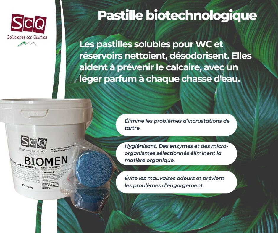 Pastilles nettoyantes biologiques pour citernes urinaires et toilettes I élimine les mauvaises odeurs I évite les embouteillages I garde les toilettes propres, sans tartre et incustrations