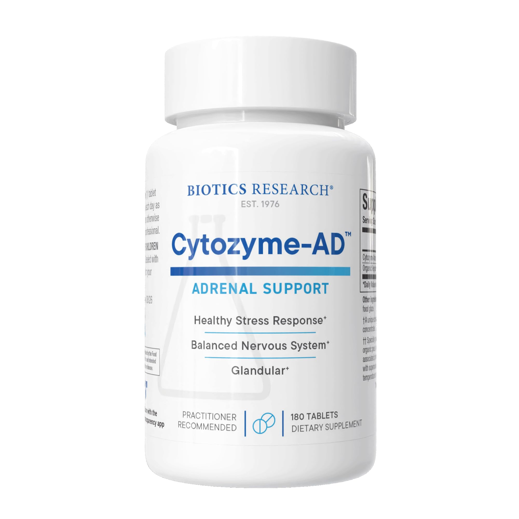 BIOTICS RESEARCH Cytozyme-AD Adrenal Support Supplement Men Women 180Tabs 180 Count (Pack of 1)