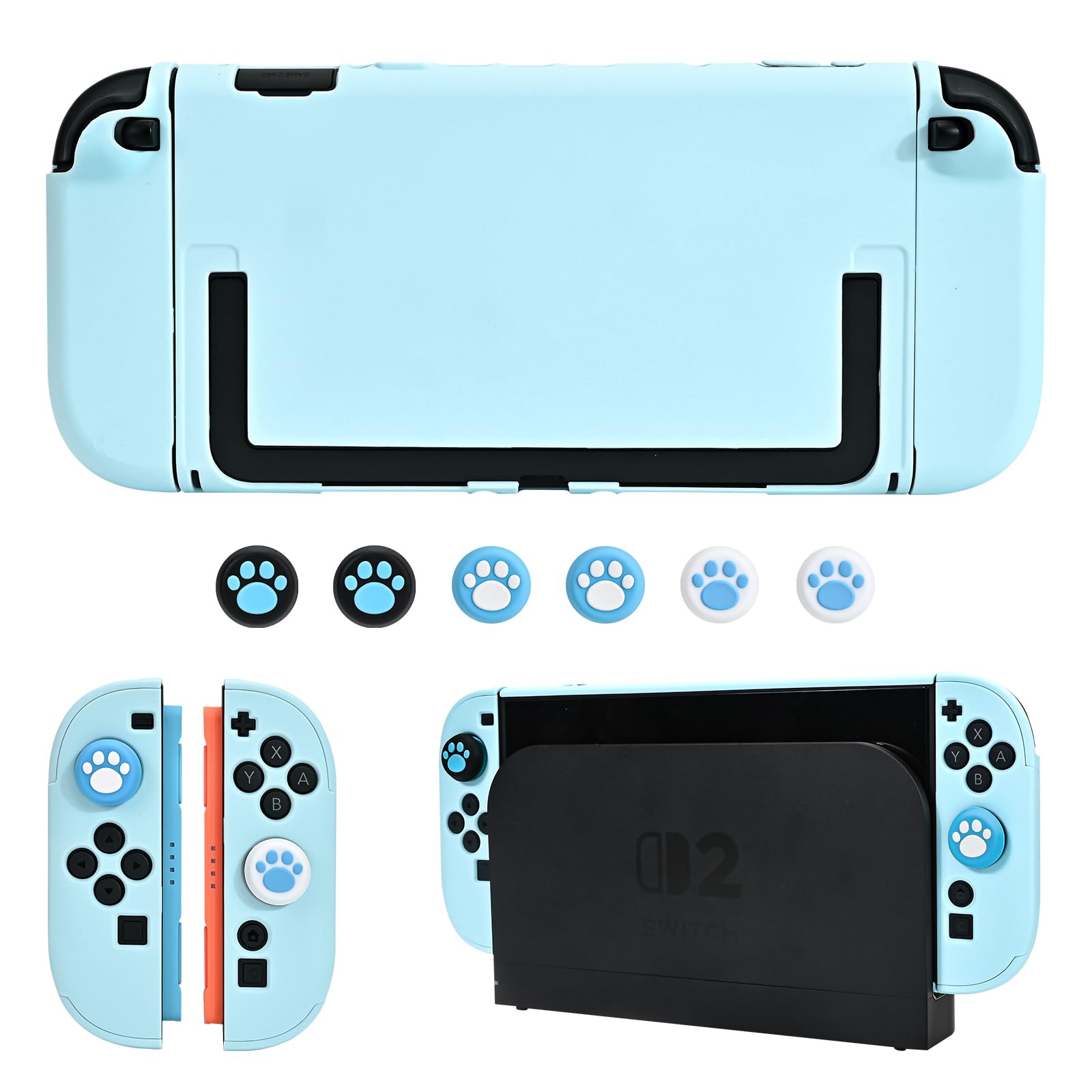 DLseego Protective Hard Case for Nintendo Switch 2 (2025), Slim PC Grip Cover for Joy Con, Detachable JoyCon Controller Protectors-Shockproof &