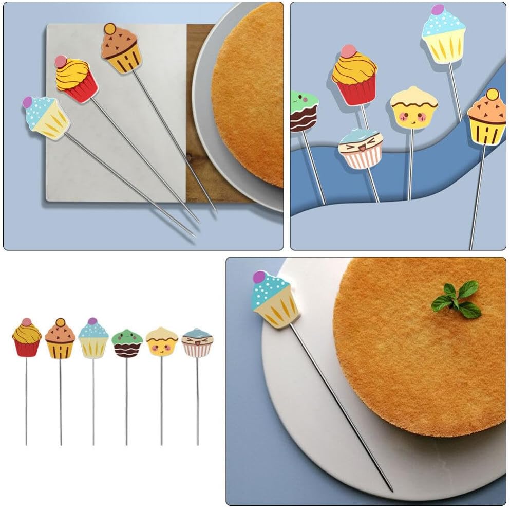 iplusmile 6pcs Stainless Steel Cake Testing Needles Doneness Probes for Baking Cakes Cookies Bread Easy to Clean Kitchen Tool for Accurate Baking Results