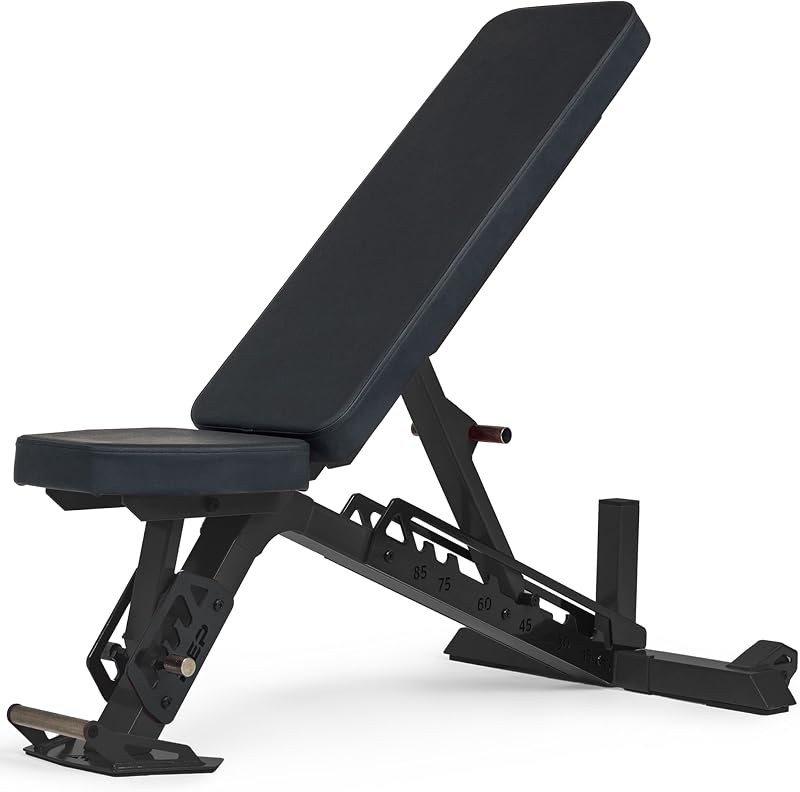 Banco de pesas ajustable Rep Nighthawk | Banco de entrenamiento plano inclinado y declinado para gimnasio en casa | Equipo de entrenamiento de fuerza y ​​fitness de alta resistencia | Diseño plegable que ahorra espacio