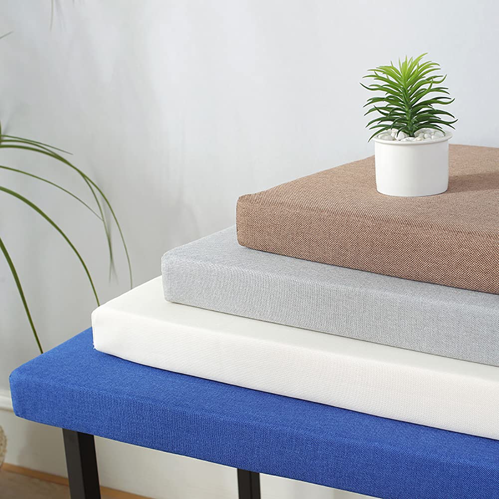 Cojín de asiento de banco de 5 cm de grosor, antideslizante con parte inferior de fijación, almohadilla de esponja para silla de estar, sofá de madera, jardín o tumbona