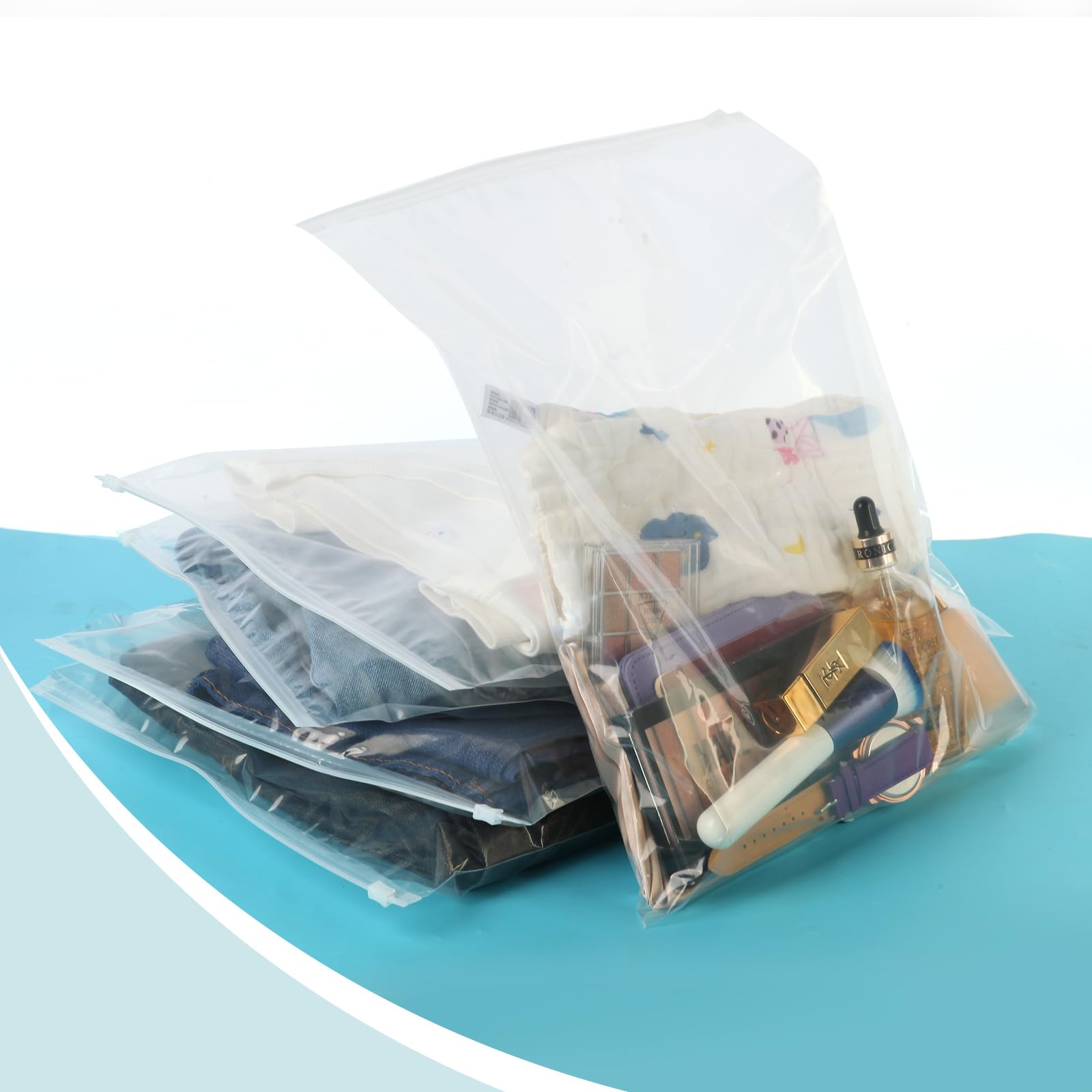 30 Sacs De Rangement Zip Transparents 30x40 Cm - Pour Vêtements, Chaussures, Cosmétiques En Voyage - Réutilisables, étanches Pochettes Voyage Transparentes