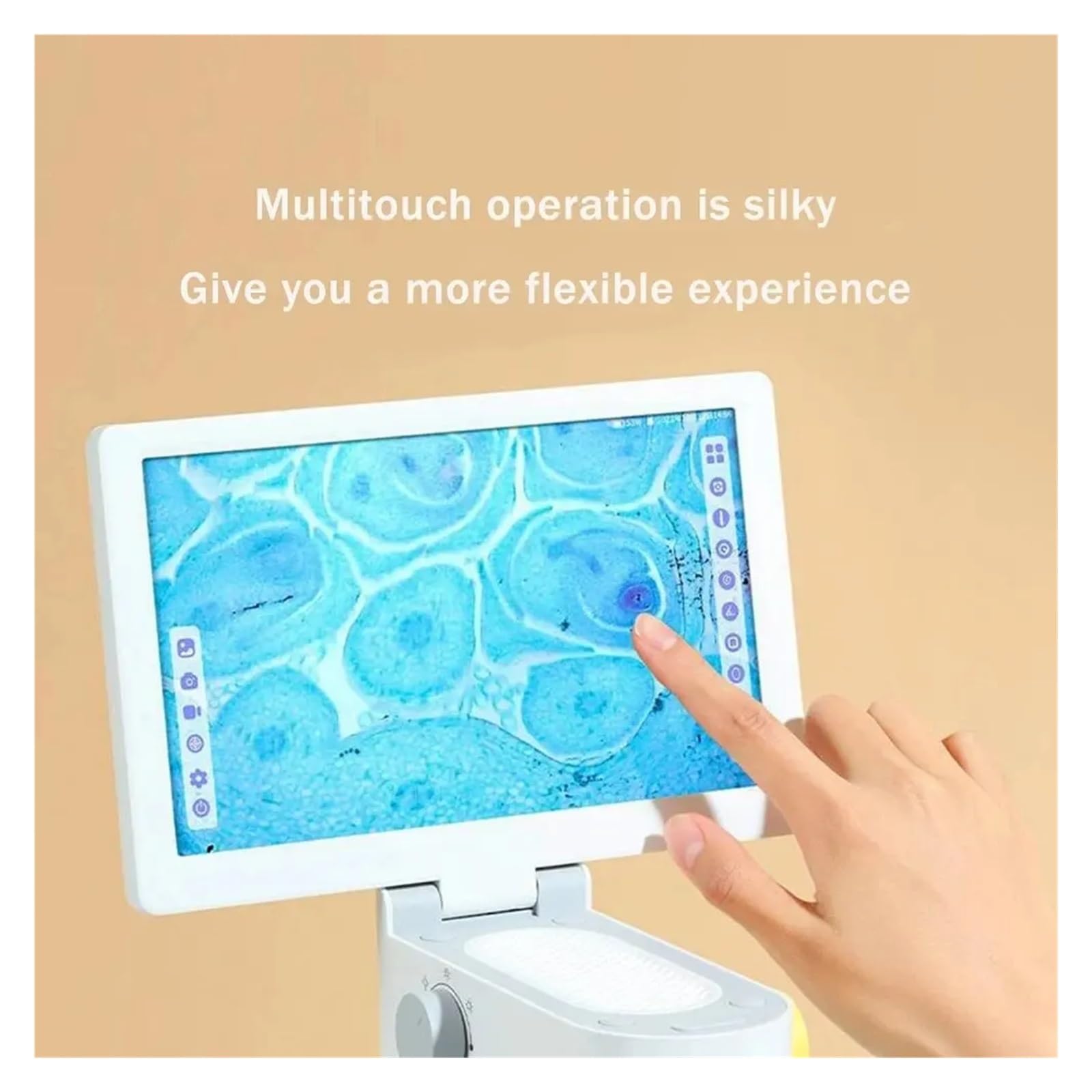 Microscopio Biologico Digitale Con Tripla Fotocamera 1200X 9 '' IPS Touch Screen 1080P Slide Rilevatore Bio Intelligente For Bambini Adulti Chiaro E Preciso