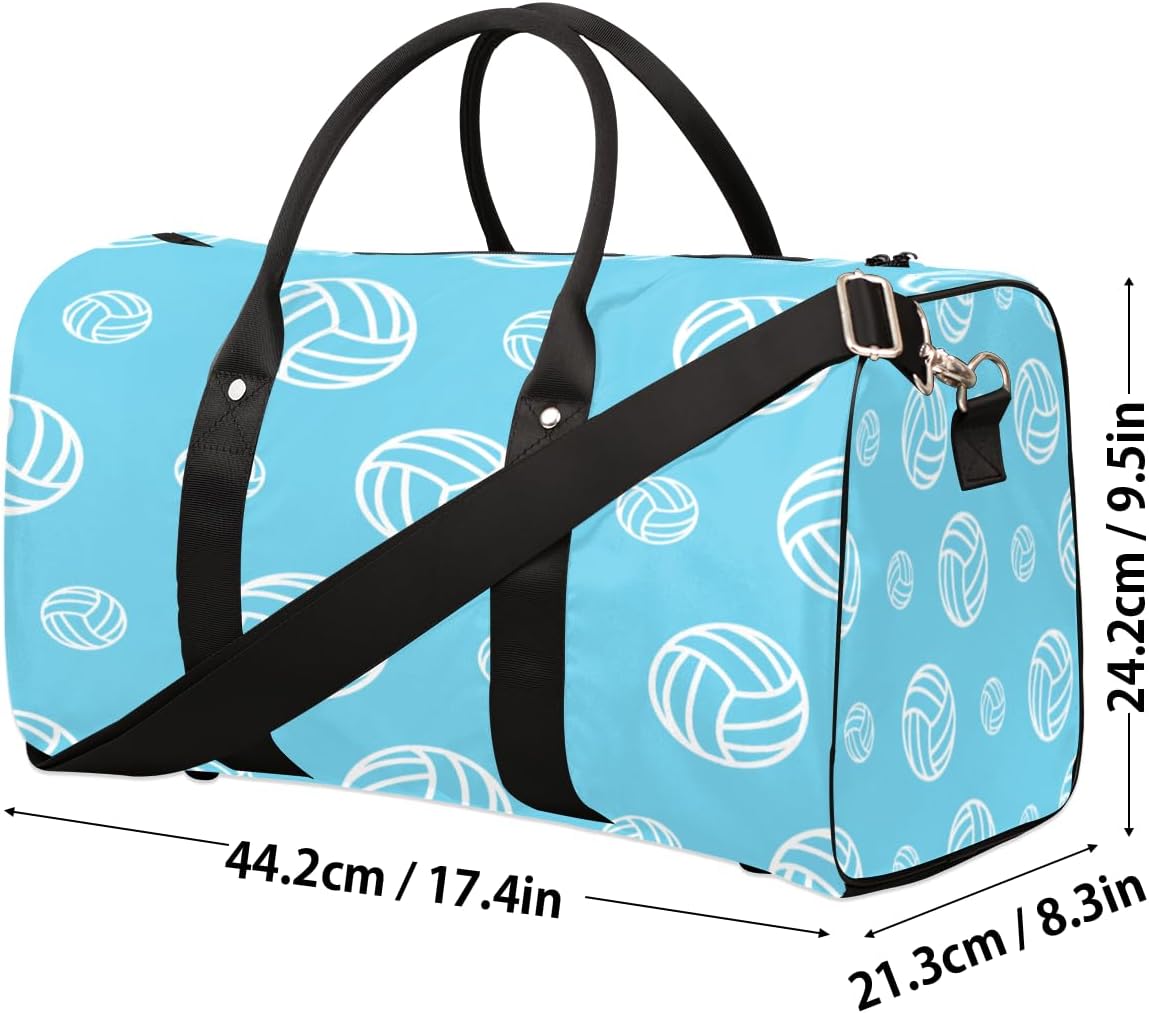 Abstract Volleyball Travel Duffel Bag for Women Men Large Capacity Overnight Weekender Bags for Lightweight Waterproof Sport Gym Bag for Workout Yoga Swim