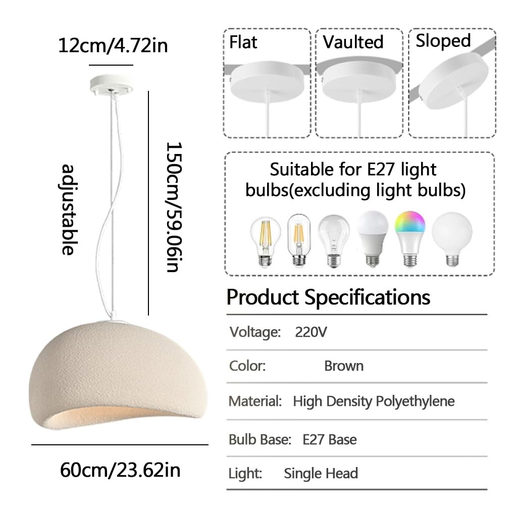 Nowoczesna Lampa Wisząca Do Salonu E27 Brązowa Żyrandol Japoński Lampy Sufitowe Styl Wabi-sabi Kształt Gniazda Ptasiego Stojak Oświetleniowy Wyspy Kuchennej Lampa Wisząca Stołu Jadalnego(A,60)