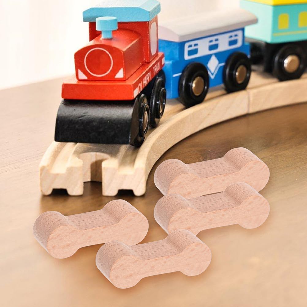 JOINPAYA 8Pcs Wooden Train Track Connectors for Diy Railway Building Kit Track Adapter Pieces Compatible with Model Trains Creative Kids Toy Accessories for Imaginative Play - Image 4