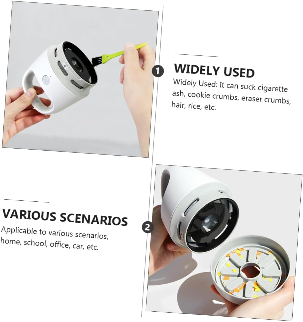Tabletop Vacuum Cleaner Portable USB Rechargeable Dust Collector for Desk Efficiently Picks up Crumbs Hair and Dust for Home Office and Student Use