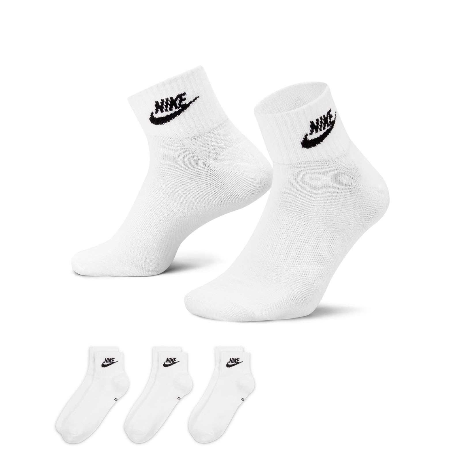 NIKE DX5074-101 Everyday Essential Socks Unisex White/Black XL