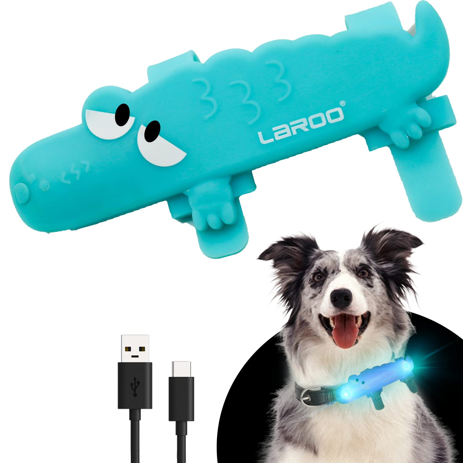 Collier LED Rechargeable Pour Chien – Sécurité Promenade Nocturne, 3 Modes, USB-C, Léger (22 G)